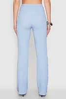 Womens High Waisted Contrast Trim Pants,