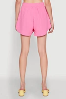 Womens Stylish Crepe Knit Shorts for Casual & Trendy Looks, Pink, Size S