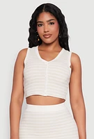 Womens Striped Button Front Cropped Cardigan,