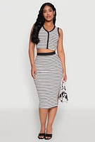 Womens Striped Button Front Cropped Cardigan, Multi,