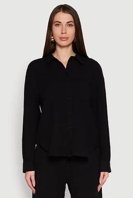 Womens Gauze Knit Shirt,