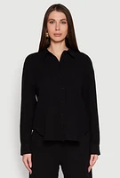 Womens Gauze Knit Shirt, L