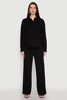 Womens Gauze Knit Shirt, L
