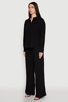 Womens Gauze Knit Shirt, L
