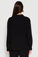 Womens Gauze Knit Shirt, L