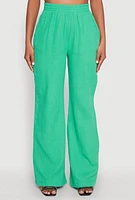 Womens Gauze Knit Pants, Green,