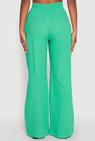Womens Gauze Knit Pants, Green,