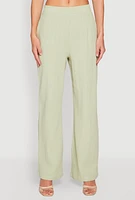 Womens Gauze Knit Pants, Green,