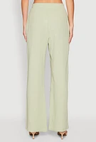 Womens Gauze Knit Pants, Green,