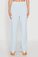 Womens Gauze Knit Pants, Blue,
