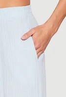 Womens Gauze Knit Pants, Blue,