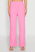 Womens Gauze Knit Pants, Pink, Size S
