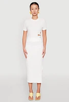 Womens Flower Cut Out Textured Knit Top, White, Size XL