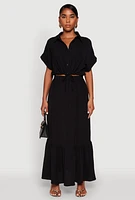 Womens Airy Drawstring Hem Shirt, M
