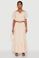 Womens Airy Drawstring Hem Shirt,