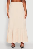 Womens Airy High Waisted Tiered Skirt,