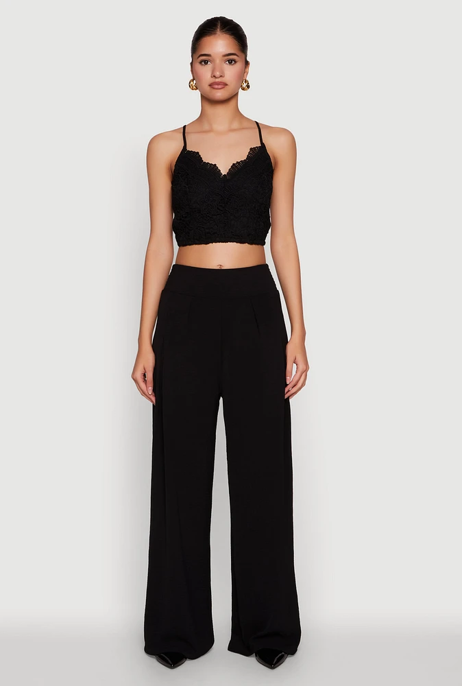 Womens Airy Wide Leg Dress Pants,
