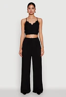 Womens Airy Wide Leg Dress Pants,