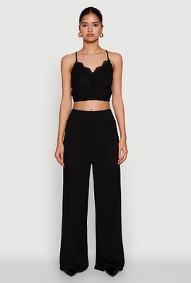 Womens Airy Wide Leg Dress Pants,
