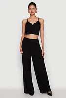 Womens Airy Wide Leg Dress Pants,
