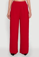 Womens Airy Wide Leg Dress Pants, Red, Size S