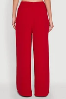 Womens Airy Wide Leg Dress Pants, Red, Size S