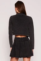 Womens Open Front Crop Top, Black,
