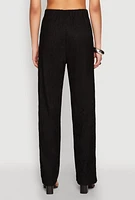 Womens Textured Knit High Waist Pants,