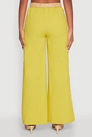 Womens O Ring Belted Wide Leg Pants,