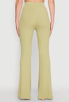 Womens High Waisted Rib Knit Palazzo Pants,