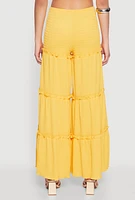 Womens Ruffle Hem Smocked Tube Top, Yellow,