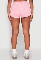 Womens Mineral Wash Dolphin Shorts, Pink,