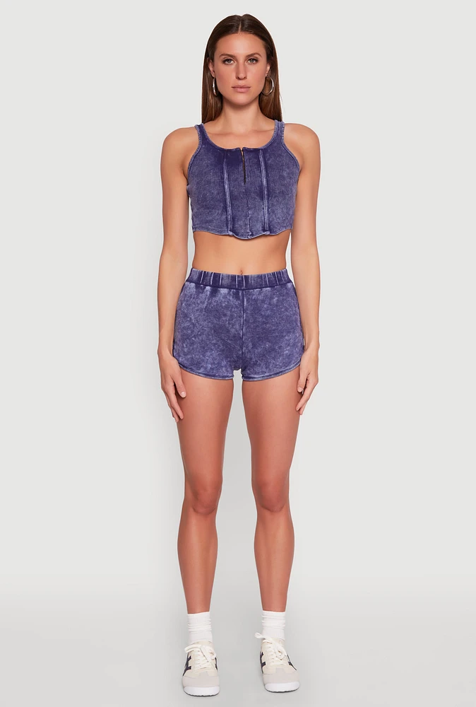 Womens Mineral Wash Dolphin Shorts,