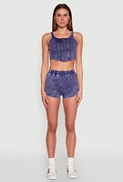 Womens Mineral Wash Dolphin Shorts,