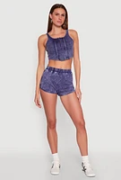 Womens Mineral Wash Dolphin Shorts,