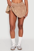 Womens Mineral Wash Ruched Skort,