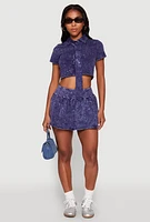 Womens Mineral Wash Ruched Skort,