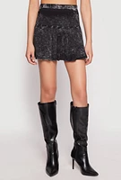 Womens Mineral Wash Mini Pleated Skirt, Black, Size S