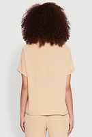 Womens Airy Fixed Cuff Button Front Shirt,
