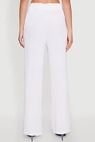 Womens Airy Pull On Dress Pants, White, Size S