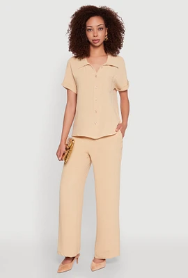 Womens Airy Pull On Dress Pants, Khaki, Size XL