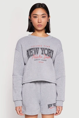 Womens New York Athletic Dept Sweatshirt, Grey, Size XL
