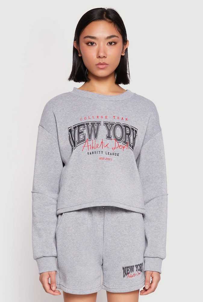 Womens New York Athletic Dept Sweatshirt, Grey, Size L