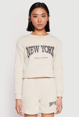 Womens New York Athletic Dept Sweatshirt, Beige, Size L