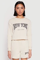 Womens New York Athletic Dept Sweatshirt, Beige, Size L