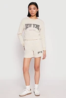 Womens New York Athletic Dept Sweatshirt, Beige, Size L