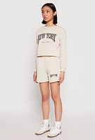 Womens New York Athletic Dept Sweatshirt, Beige, Size L