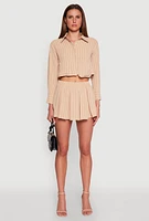 Womens Airy Cropped Striped Shirt,