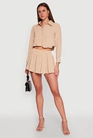 Womens Airy Cropped Striped Shirt,