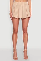 Womens Airy Striped Mini Pleated Skirt, S